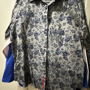 Robert Graham Floral Men's Shirt - Blue and Grey